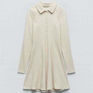 Zara Cream Ribbed Knit dress